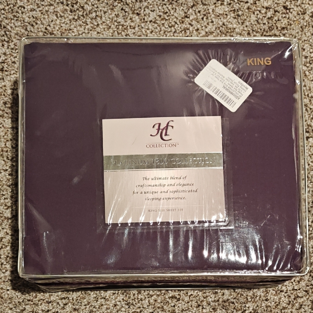 IC COLLECTION Luxurious Purple King Sheet Set